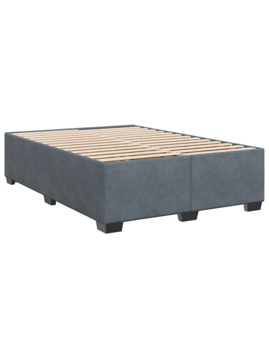 Box spring postel s matrací tmavě šedý 140 x 190 cm samet