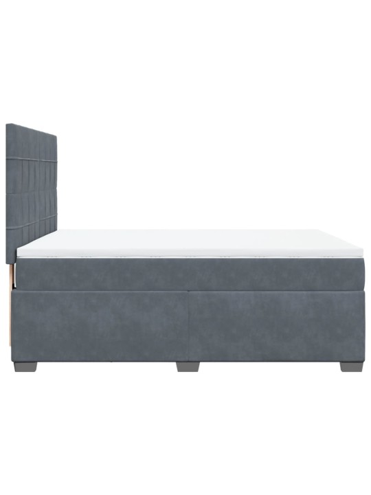 Box spring postel s matrací tmavě šedý 140 x 190 cm samet