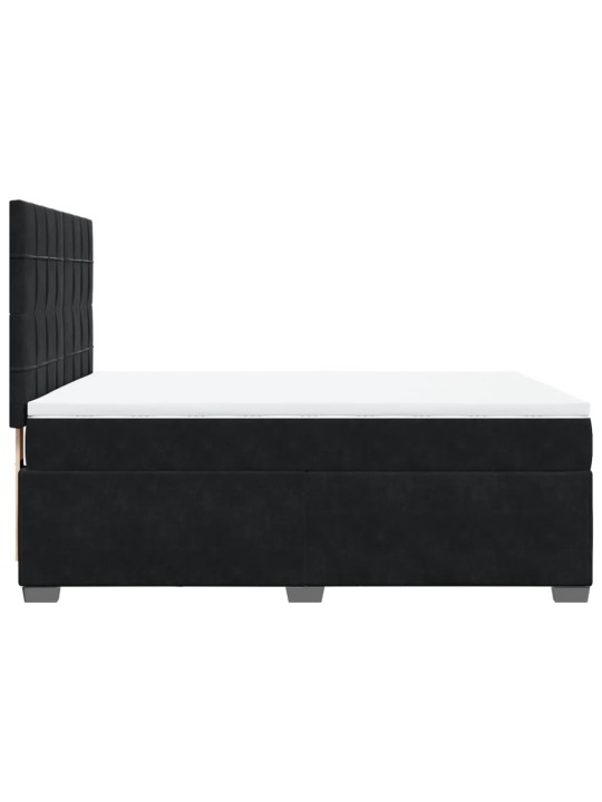 Box spring postel s matrací černá 140 x 190 cm samet