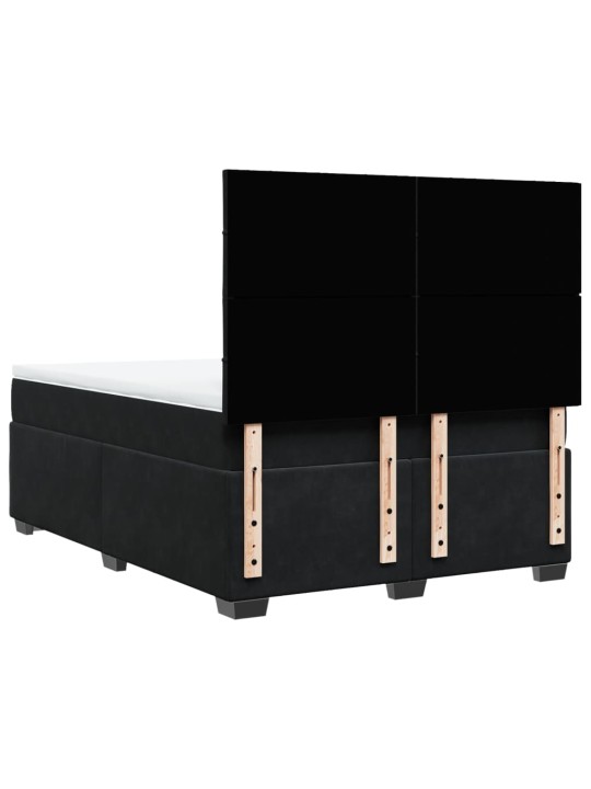 Box spring postel s matrací černá 140 x 190 cm samet