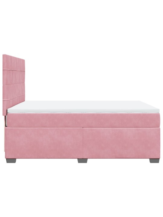 Box spring postel s matrací růžová 140x190 cm samet