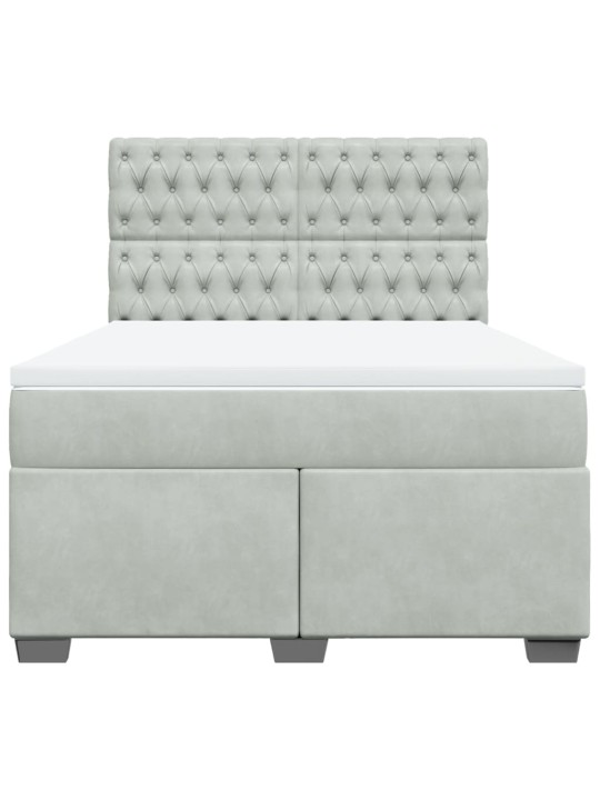Box spring postel s matrací světle šedá 140x190 cm samet