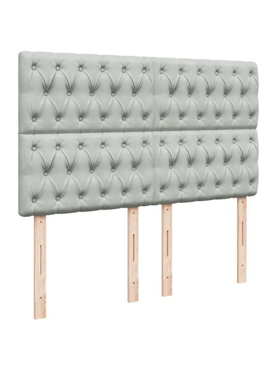Box spring postel s matrací světle šedá 140x190 cm samet