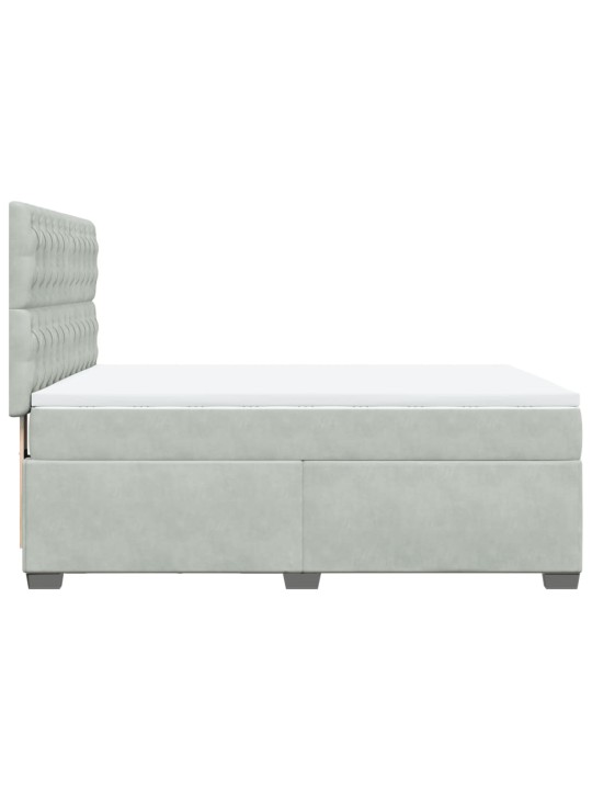 Box spring postel s matrací světle šedá 140x190 cm samet