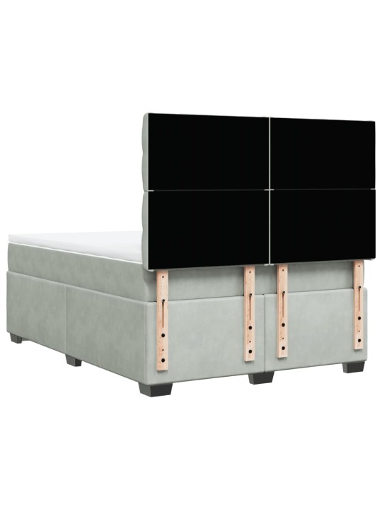 Box spring postel s matrací světle šedá 140x190 cm samet