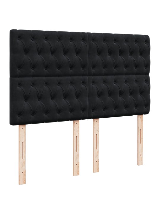 Box spring postel s matrací černá 140 x 190 cm samet
