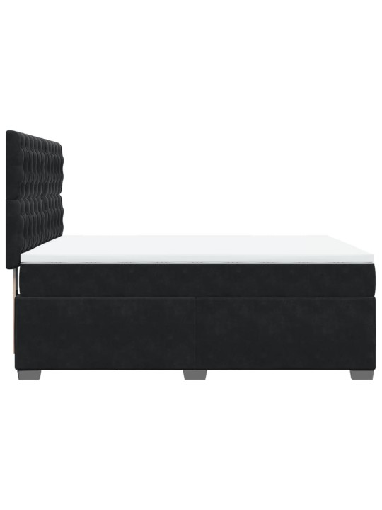 Box spring postel s matrací černá 140 x 190 cm samet