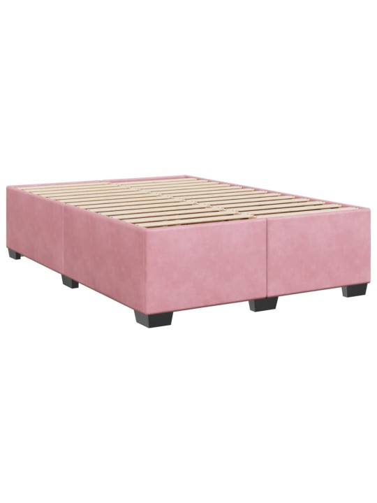 Box spring postel s matrací růžová 140x190 cm samet