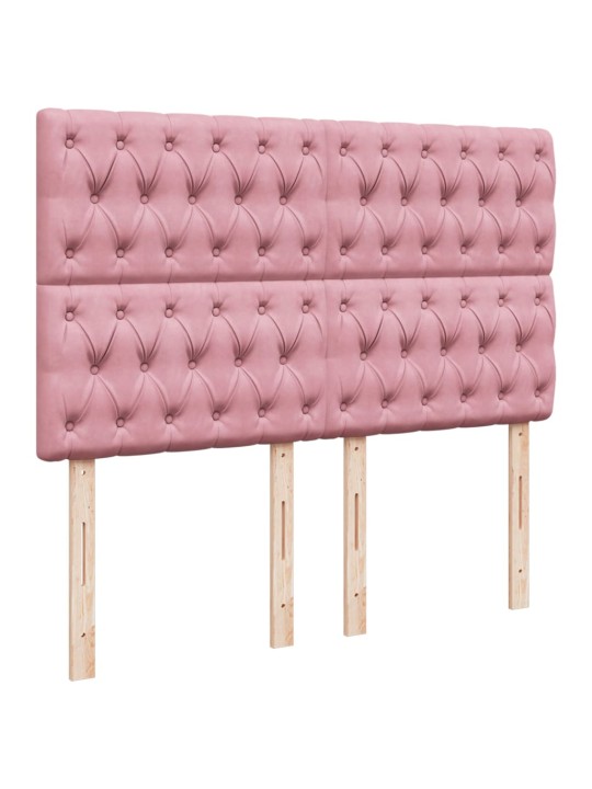 Box spring postel s matrací růžová 140x190 cm samet