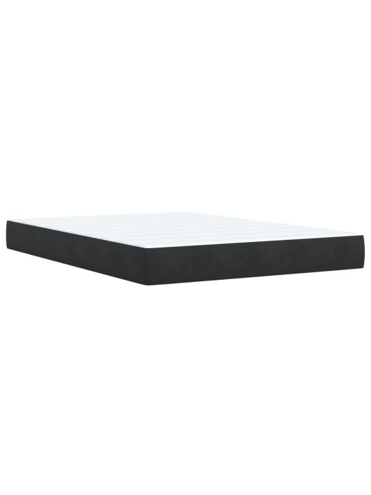 Box spring postel s matrací černá 140 x 190 cm samet