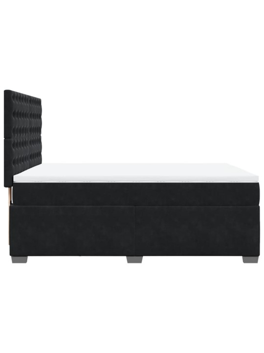 Box spring postel s matrací černá 140 x 190 cm samet