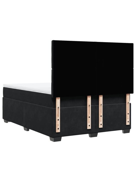 Box spring postel s matrací černá 140 x 190 cm samet