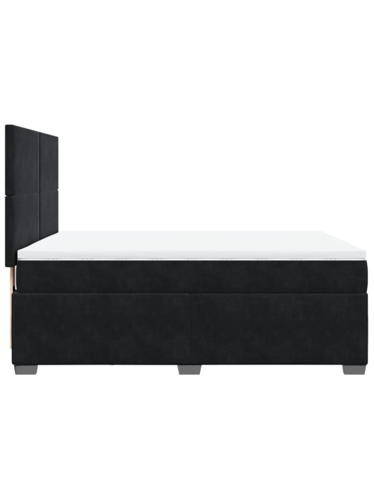 Box spring postel s matrací černá 140x200 cm samet
