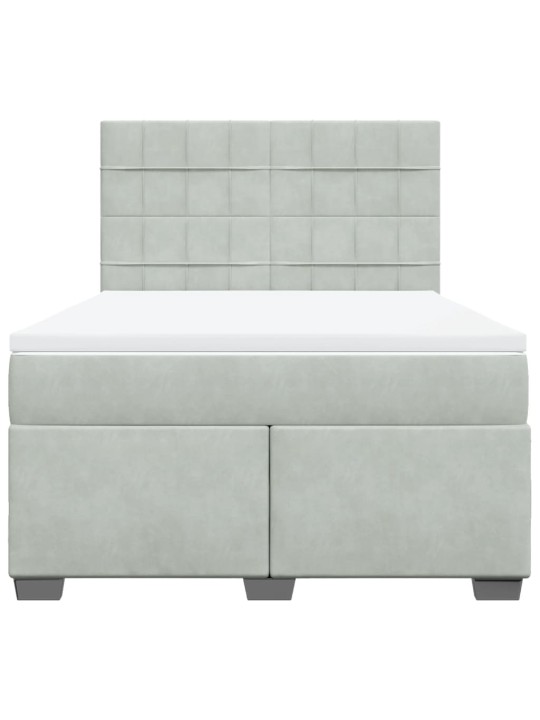 Box spring postel s matrací světle šedá 140x200 cm samet