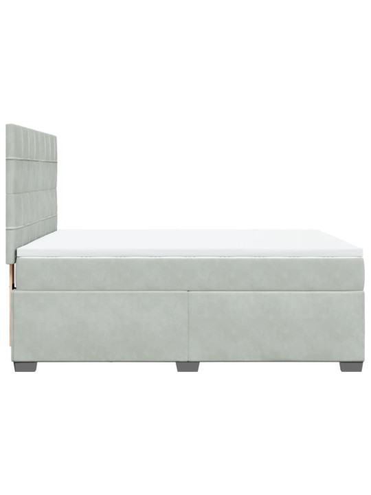 Box spring postel s matrací světle šedá 140x200 cm samet
