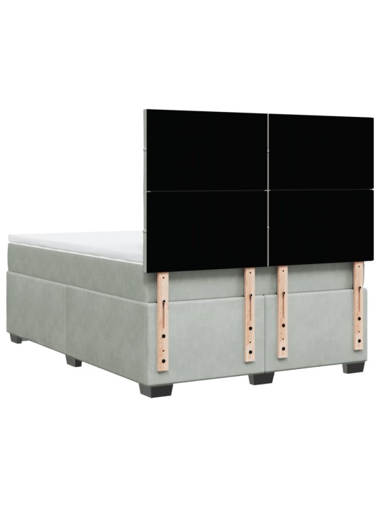 Box spring postel s matrací světle šedá 140x200 cm samet