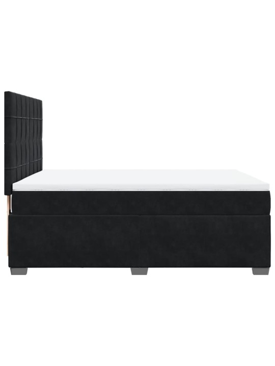 Box spring postel s matrací černá 140x200 cm samet