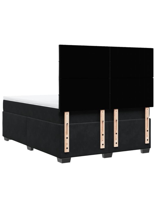 Box spring postel s matrací černá 140x200 cm samet