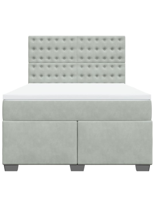 Box spring postel s matrací světle šedá 140x200 cm samet