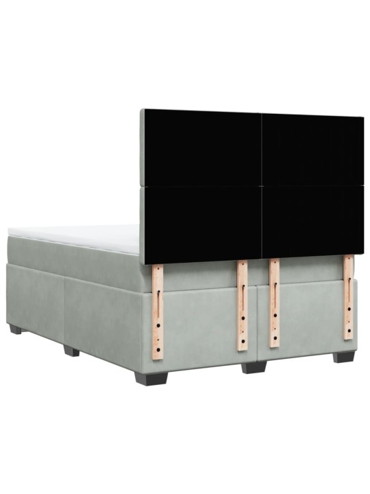 Box spring postel s matrací světle šedá 140x200 cm samet