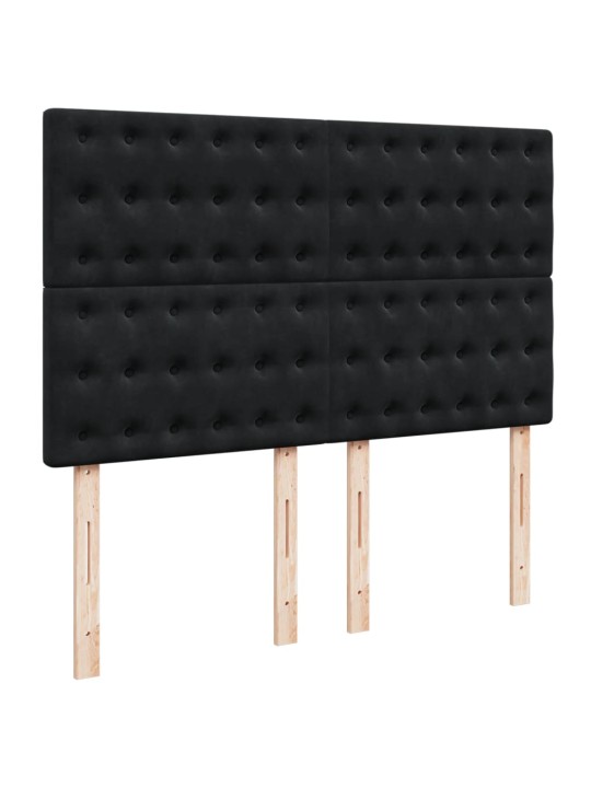 Box spring postel s matrací černá 140x200 cm samet