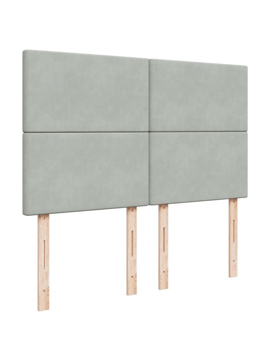 Box spring postel s matrací světle šedá 160x200 cm samet