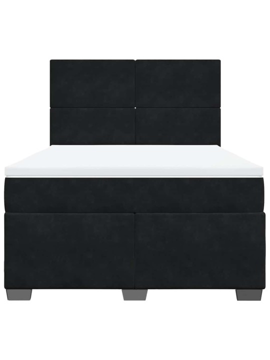 Box spring postel s matrací černá 160x200 cm samet