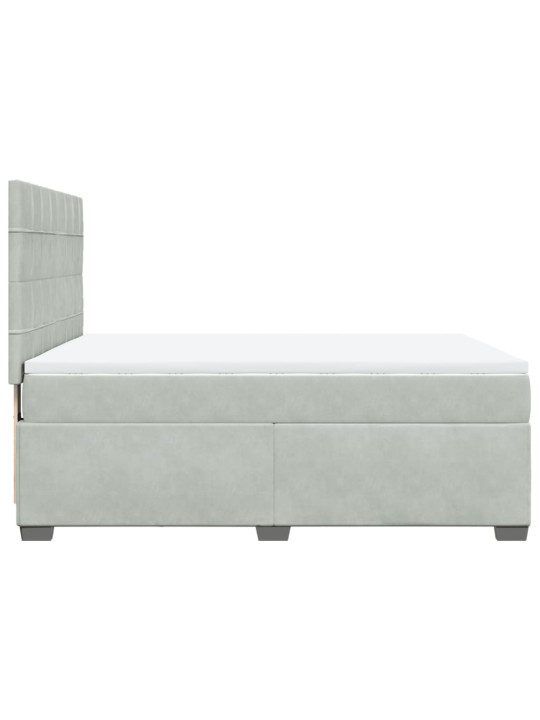 Box spring postel s matrací světle šedá 160x200 cm samet