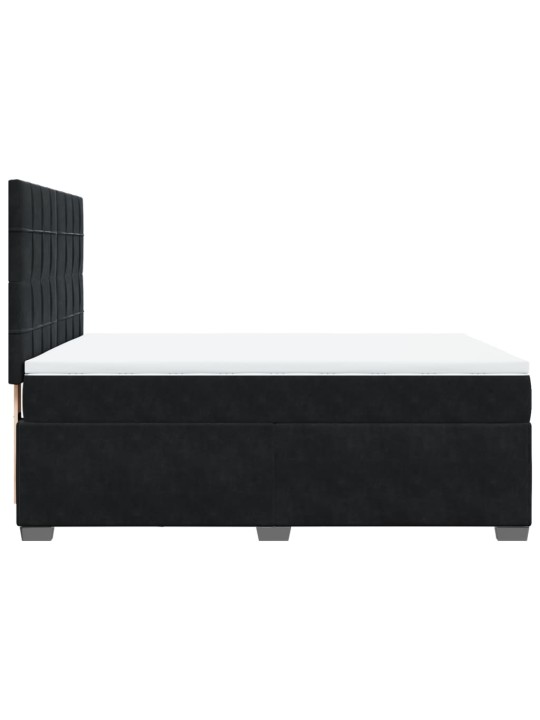 Box spring postel s matrací černá 160x200 cm samet