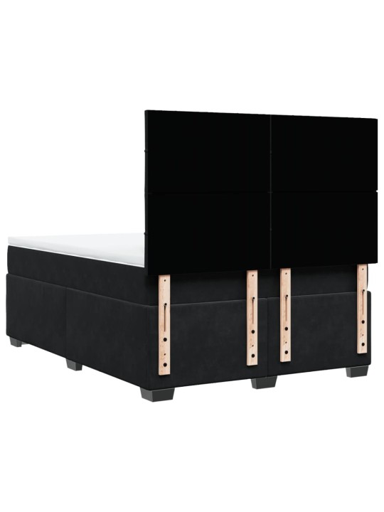 Box spring postel s matrací černá 160x200 cm samet