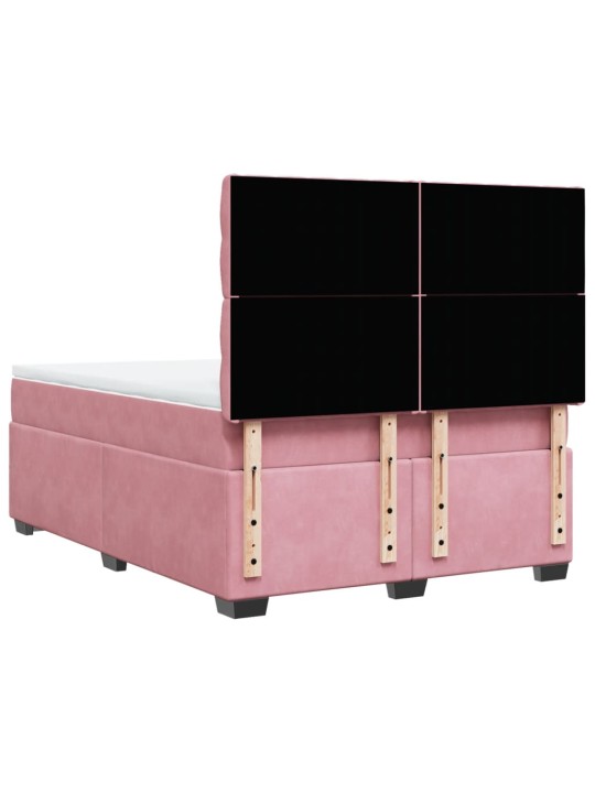 Box spring postel s matrací růžová 160x200 cm samet