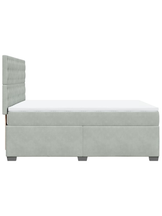 Box spring postel s matrací světle šedá 160x200 cm samet