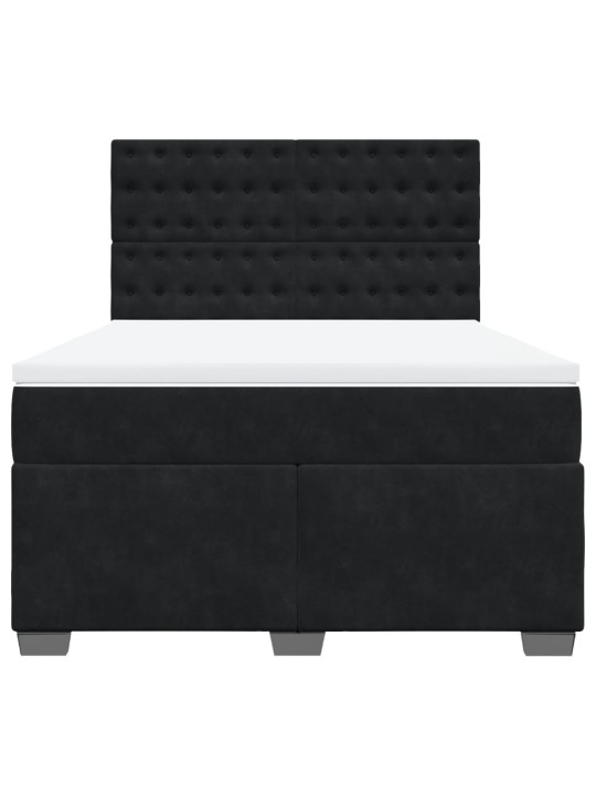 Box spring postel s matrací černá 160x200 cm samet