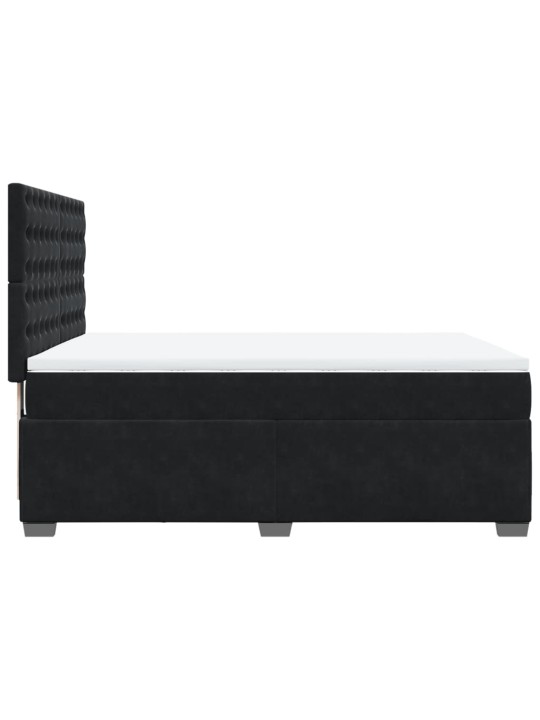 Box spring postel s matrací černá 160x200 cm samet