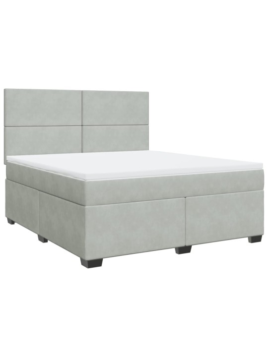 Box spring postel s matrací světle šedá 180x200 cm samet