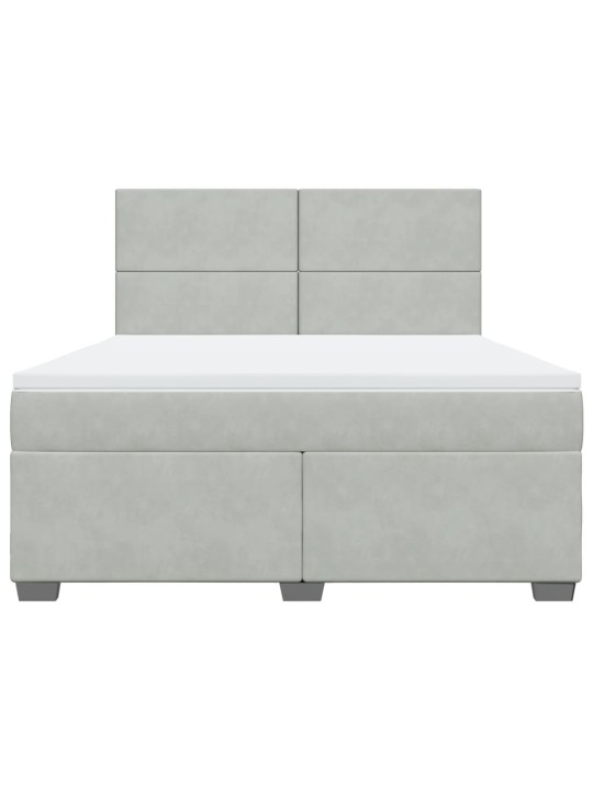 Box spring postel s matrací světle šedá 180x200 cm samet