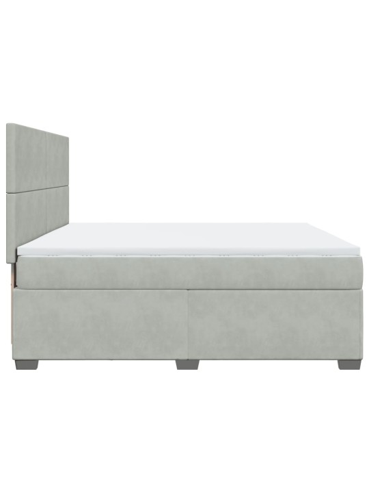 Box spring postel s matrací světle šedá 180x200 cm samet
