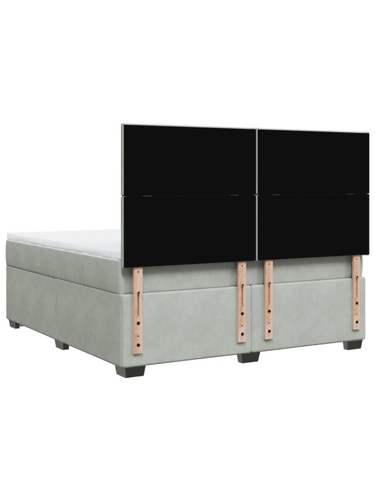 Box spring postel s matrací světle šedá 180x200 cm samet