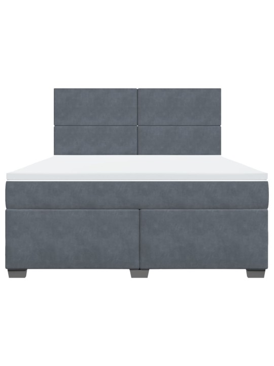 Box spring postel s matrací tmavě šedá 180x200 cm samet