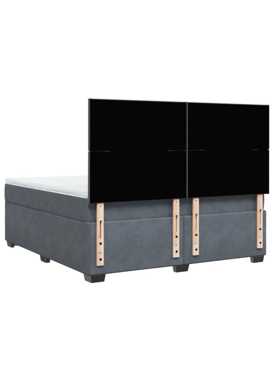 Box spring postel s matrací tmavě šedá 180x200 cm samet
