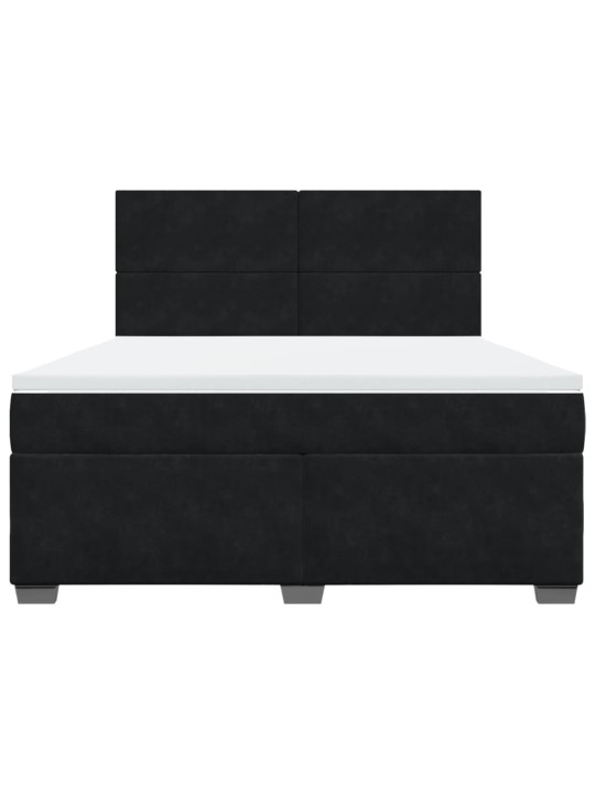 Box spring postel s matrací černá 180x200 cm samet