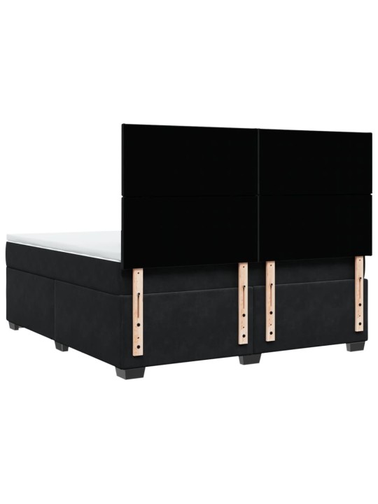 Box spring postel s matrací černá 180x200 cm samet
