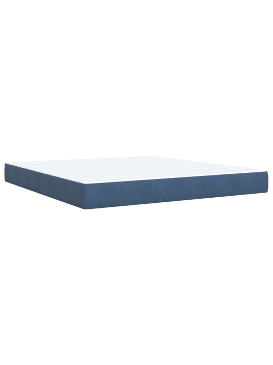 Box spring postel s matrací modrá 180 x 200 cm samet