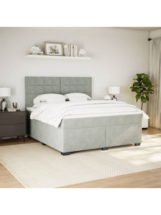 Box spring postel s matrací světle šedá 180x200 cm samet