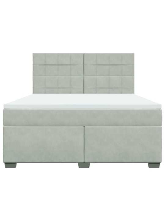 Box spring postel s matrací světle šedá 180x200 cm samet