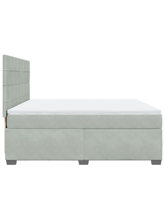 Box spring postel s matrací světle šedá 180x200 cm samet