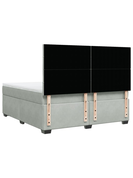 Box spring postel s matrací světle šedá 180x200 cm samet