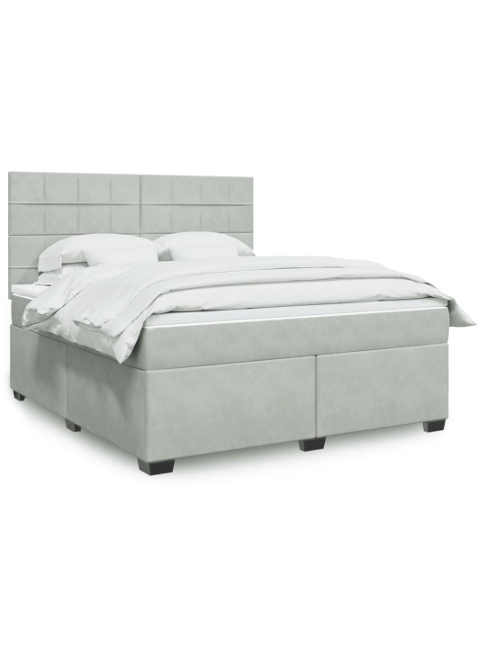 Box spring postel s matrací světle šedá 180x200 cm samet