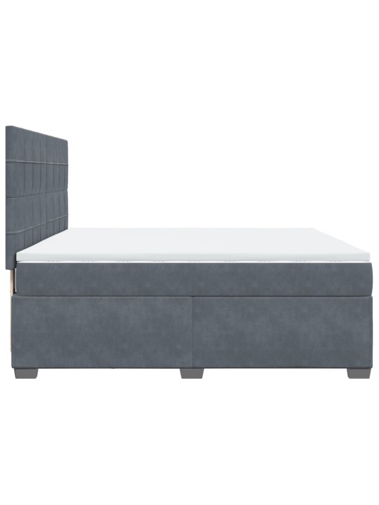 Box spring postel s matrací tmavě šedá 180x200 cm samet
