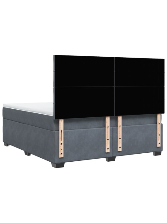 Box spring postel s matrací tmavě šedá 180x200 cm samet